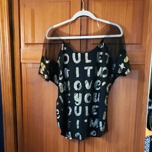 Zumba Fitness Black and White Graphic Blouse